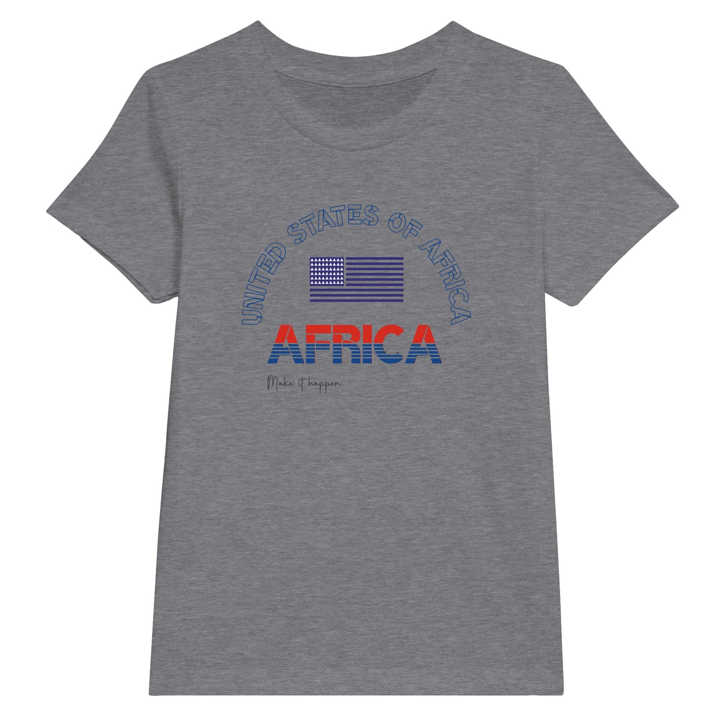 The AFRICH Kids White T-Shirt for the United States of Africa celebrates unity and pride across all 54 nations. Made from soft, high-quality fabric, it offers comfort and style for every child. This bold T-shirt lets kids proudly represent Africa’s future with every wear—bright, united, and full of promise.
