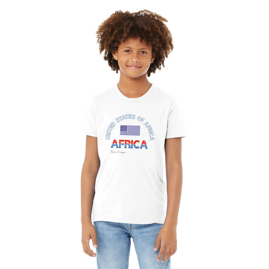 The AFRICH Kids White T-Shirt for the United States of Africa celebrates unity and pride across all 54 nations. Made from soft, high-quality fabric, it offers comfort and style for every child. This bold T-shirt lets kids proudly represent Africa’s future with every wear—bright, united, and full of promise.