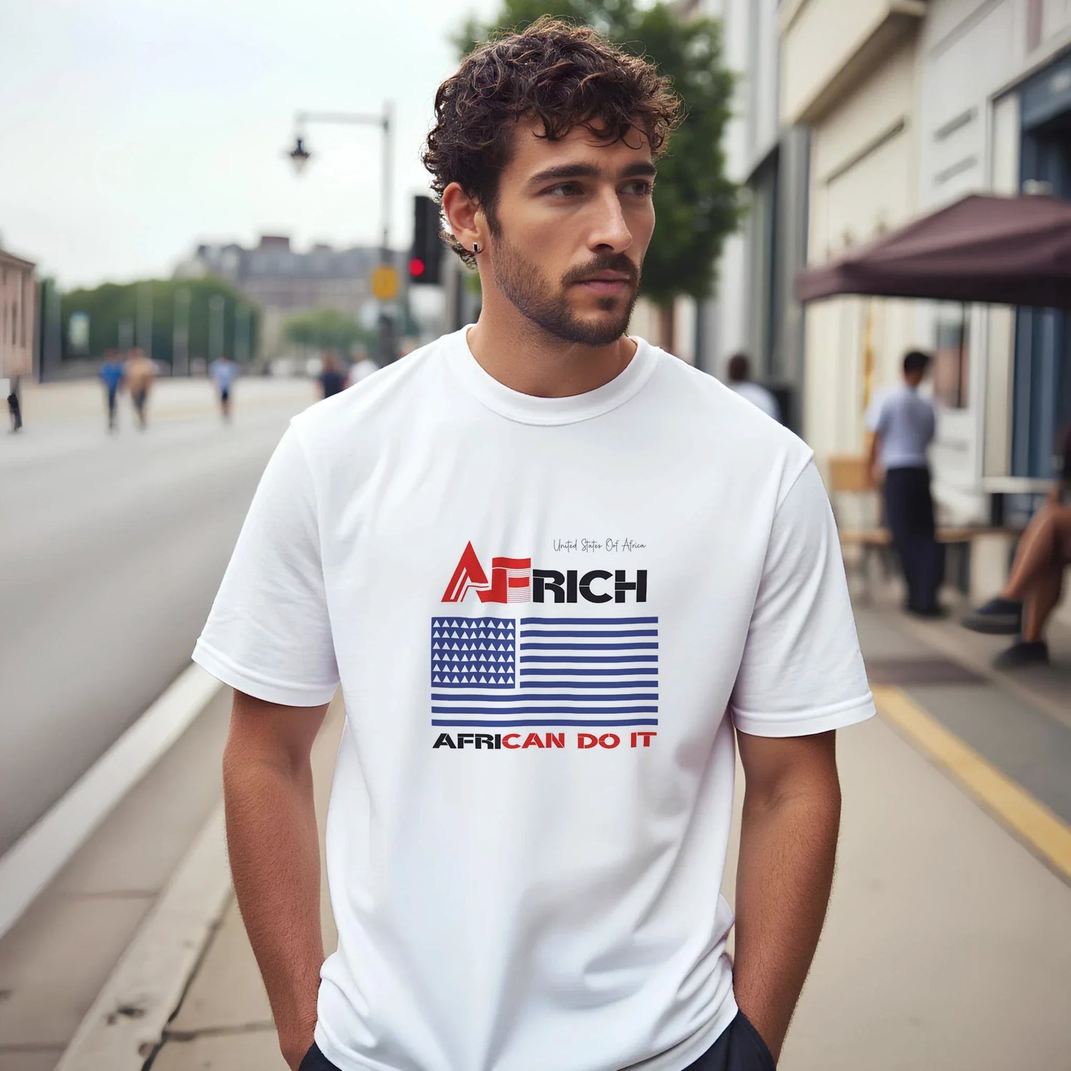 yellow t-shirt short sleeves with logo on chest and AFRICH® flag on right hand and AFRICH® logo on left hand