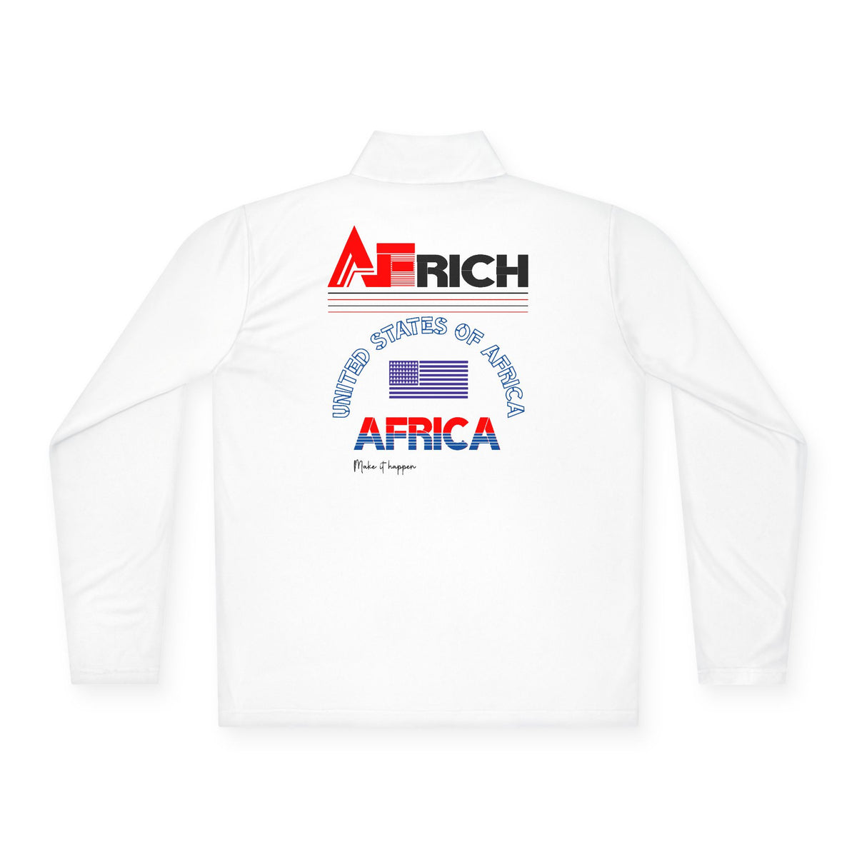 Africa Graphic Quarter-Zip Pullover — "United States of Africa" Back Print
